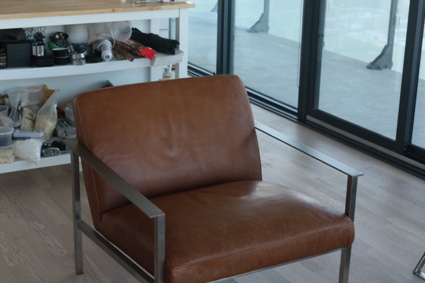 Luxury leather chair from cb2 thumbnail