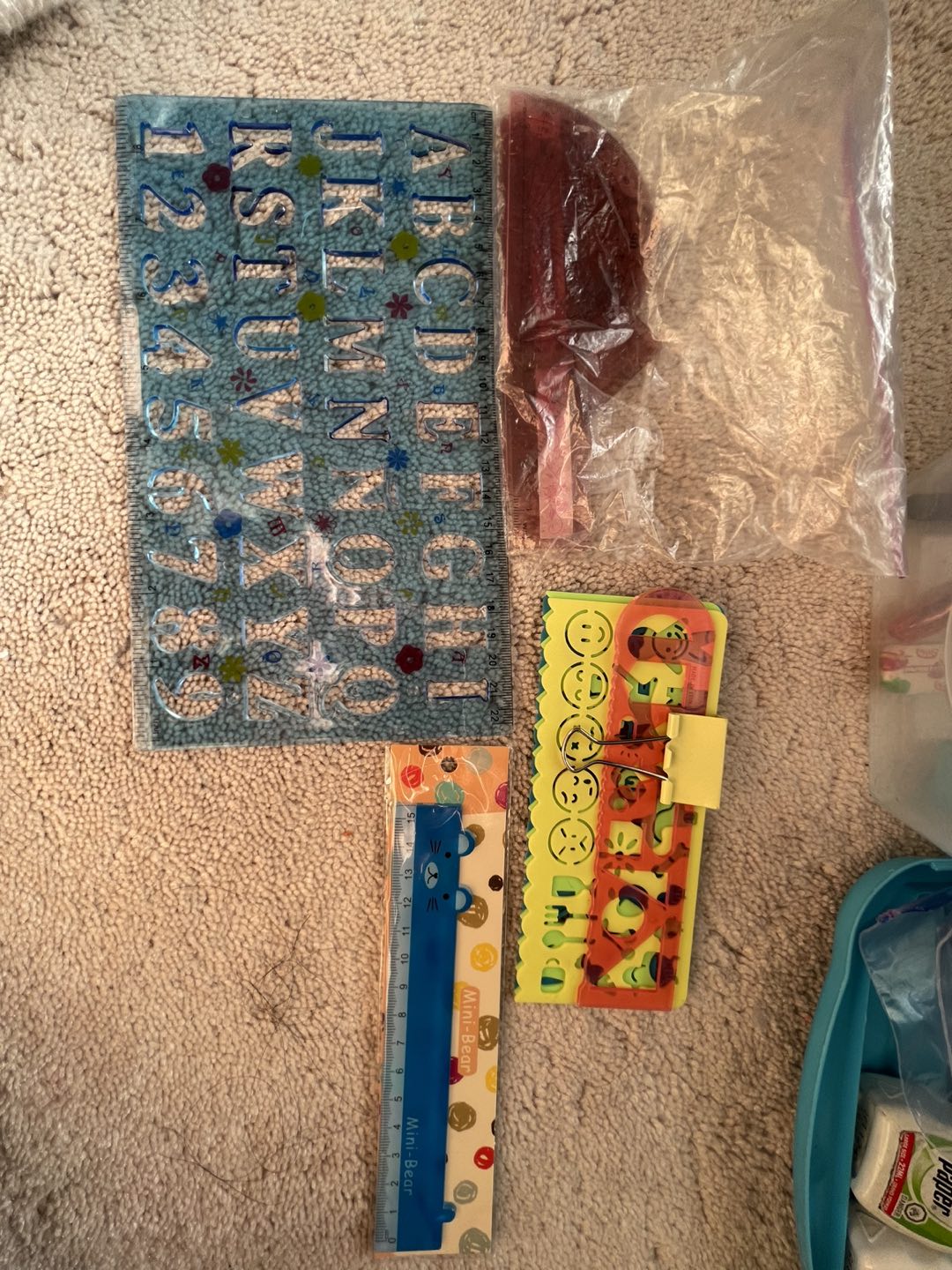 assorted stationary + bin for storage - photo 2