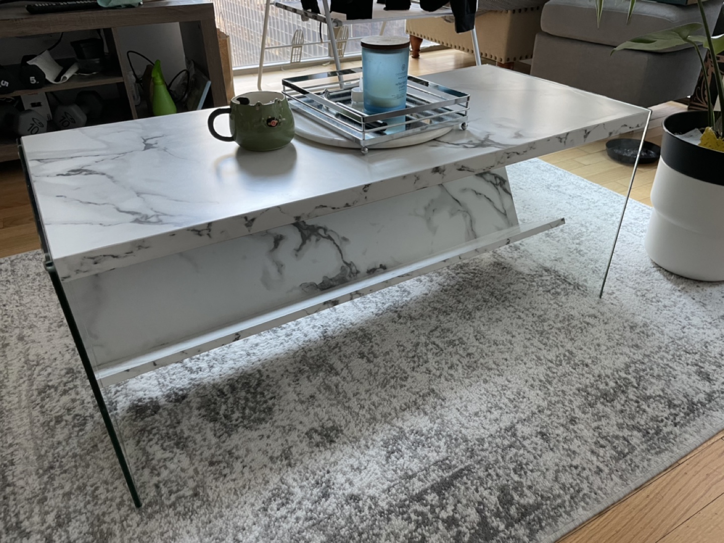 Faux Marble Coffee Table