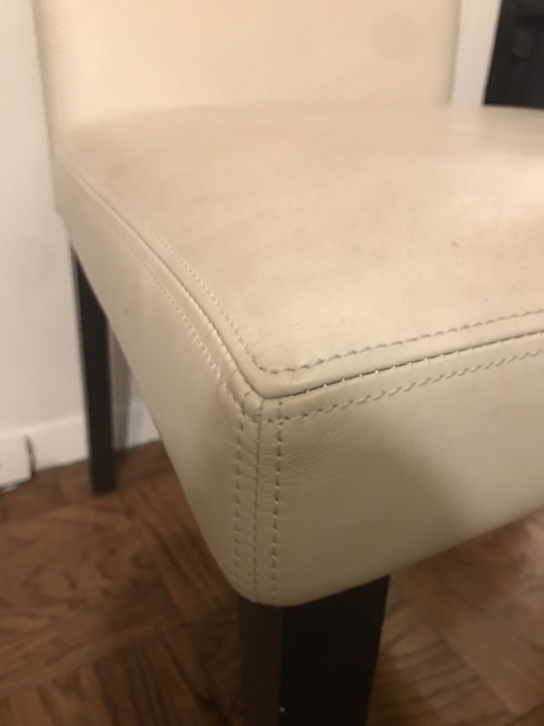 West Elm Porter Ivory Leather Dining Chairs - photo 3