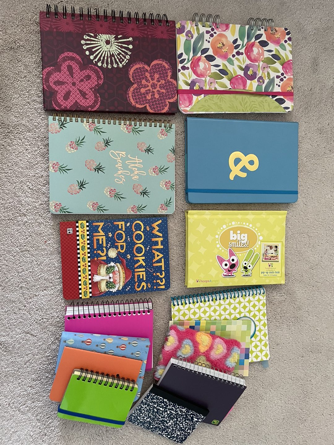 assorted notebooks