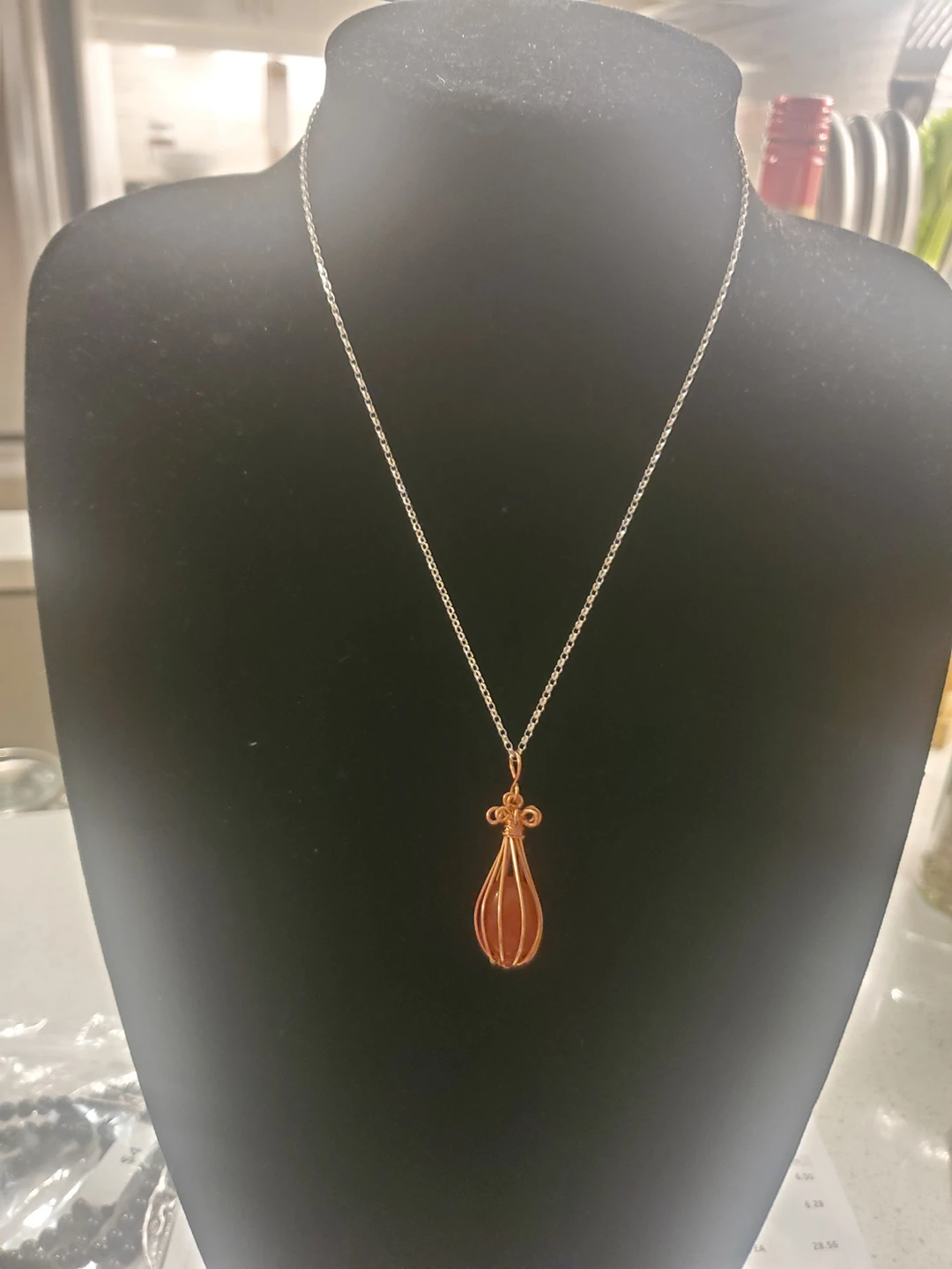 Carnelian pendant with' silver necklace - photo 3