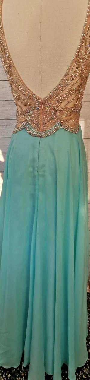 Princess Style V-neck Beading Floor- Length Chiffon Dresses - photo 2