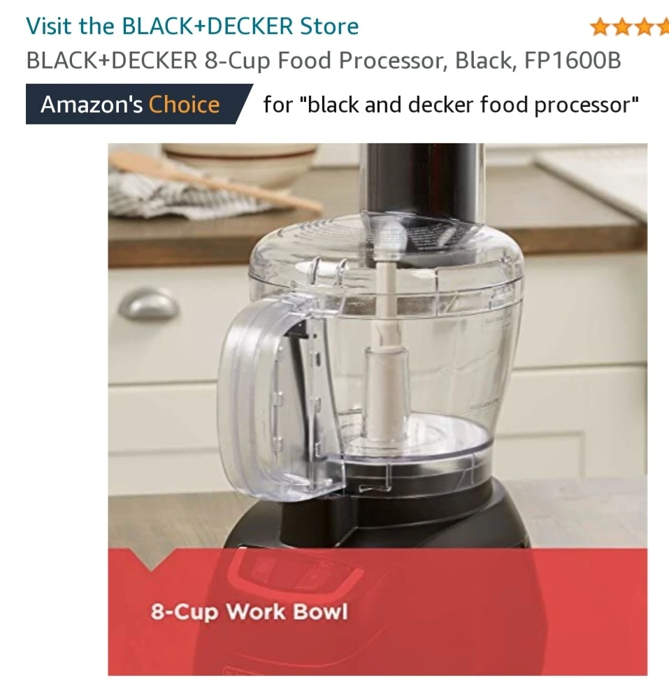 BLACK+DECKER 8-Cup Food Processor, Black, . - photo 5