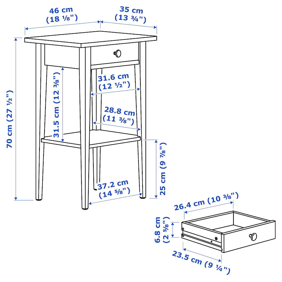 2 Brand New IKEA Hemnes Black-Brown Nightstands - photo 2