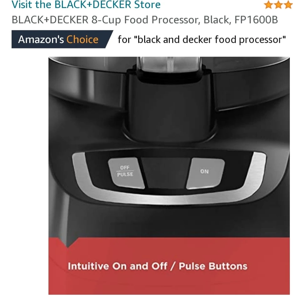 BLACK+DECKER 8-Cup Food Processor, Black, . - photo 2