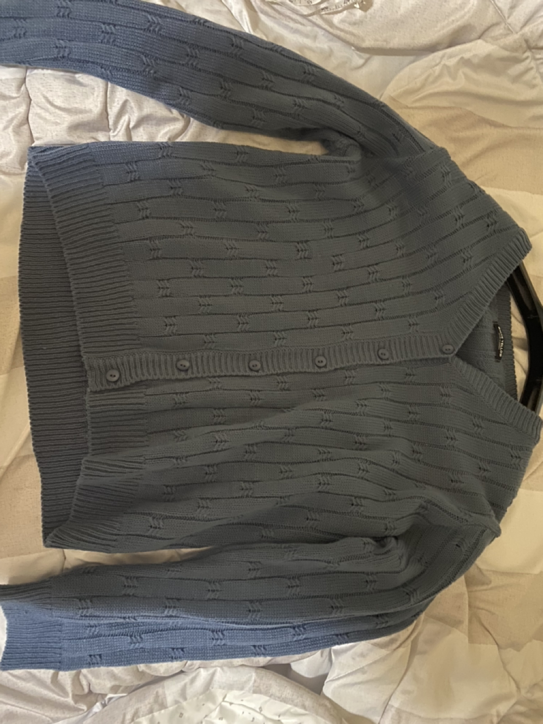 blue knit cardigan - photo 2