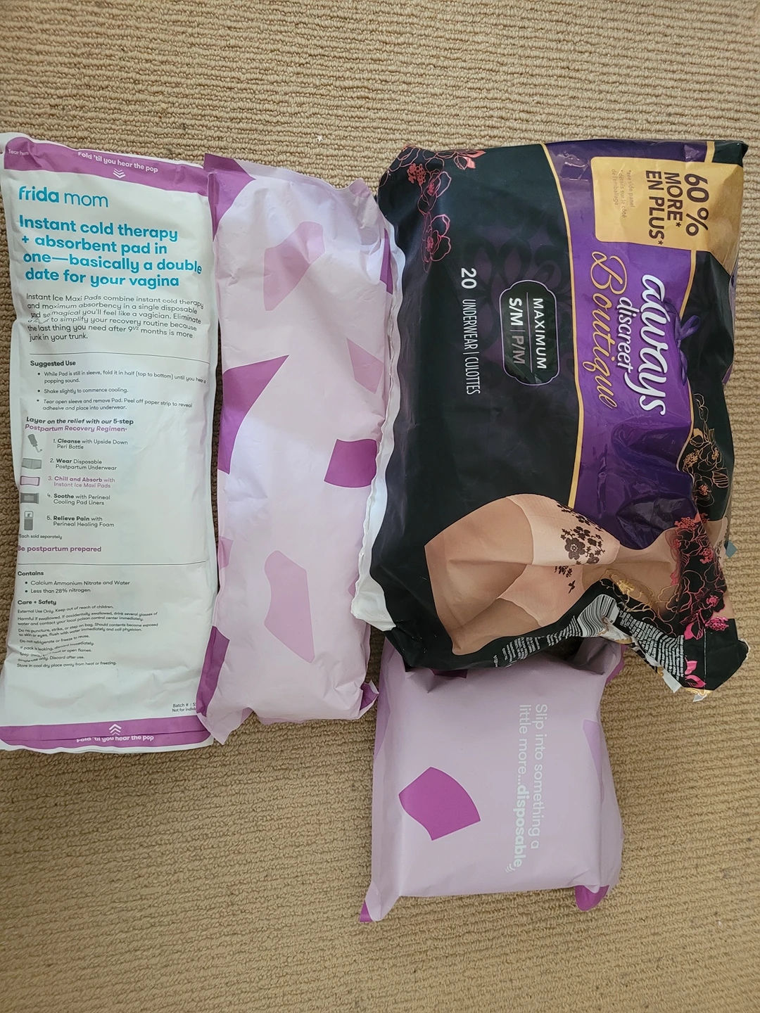 🥇Postpartum items (boyshorts, ice pads, underwears) thumbnail