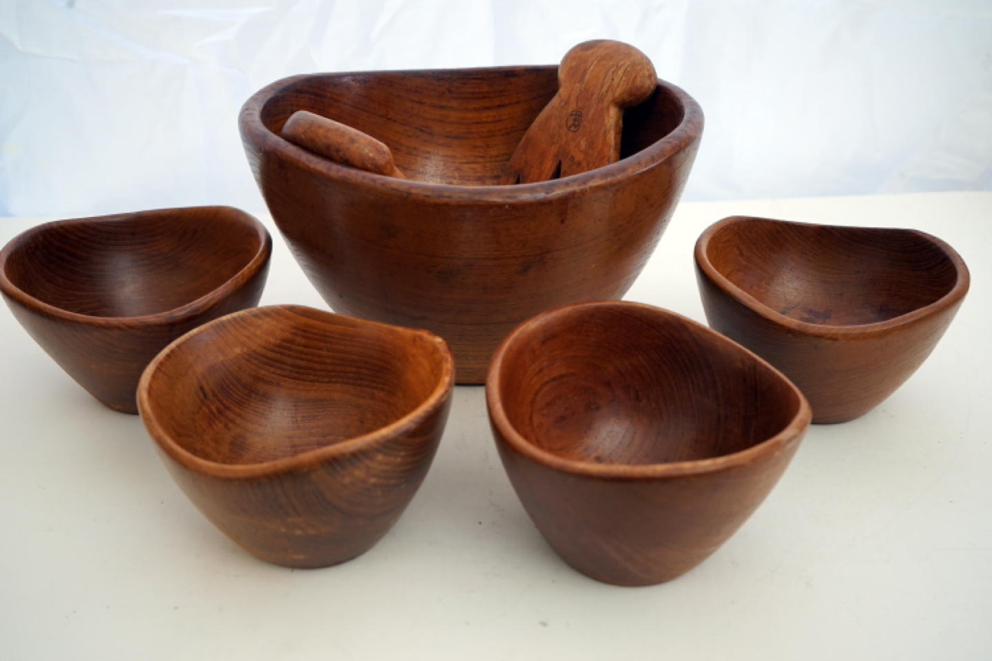 7 piece Acacia wood salad serving set - photo 2