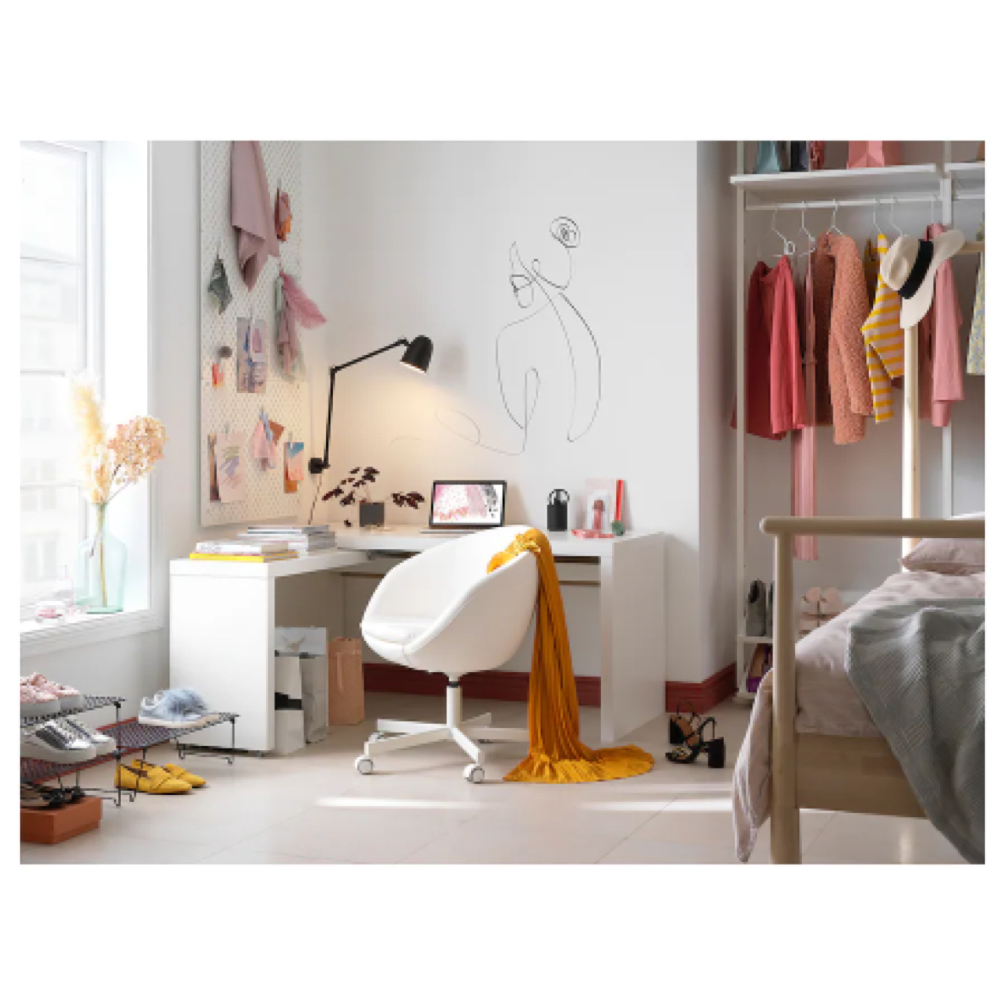 Ikea Malm Desk with Pull-Out Panel - White image indicator(7)