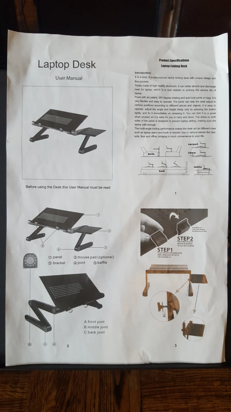 Multifunctional Laptop Table image indicator(3)