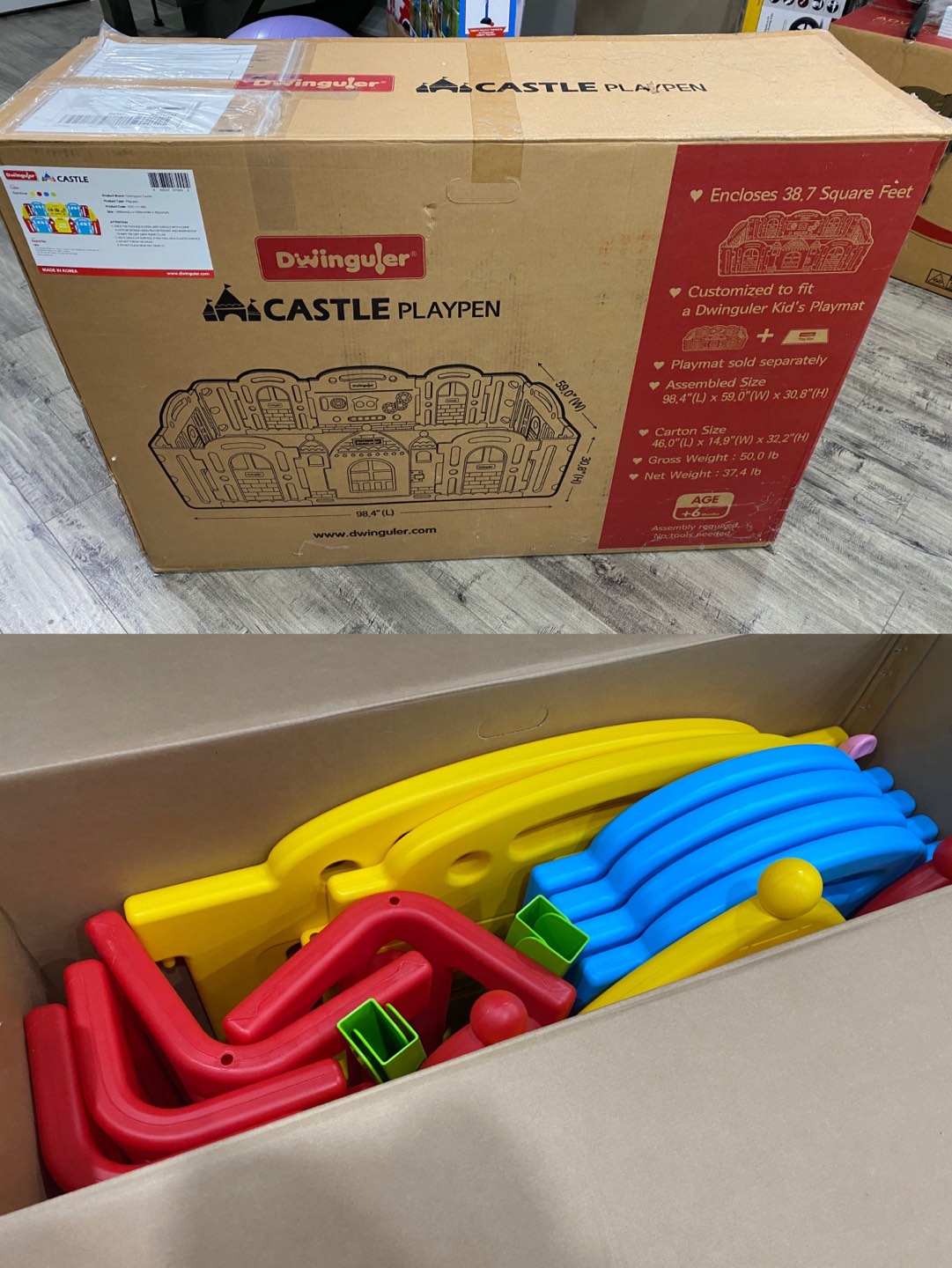 Dwinguler Castle playpen - rainbow