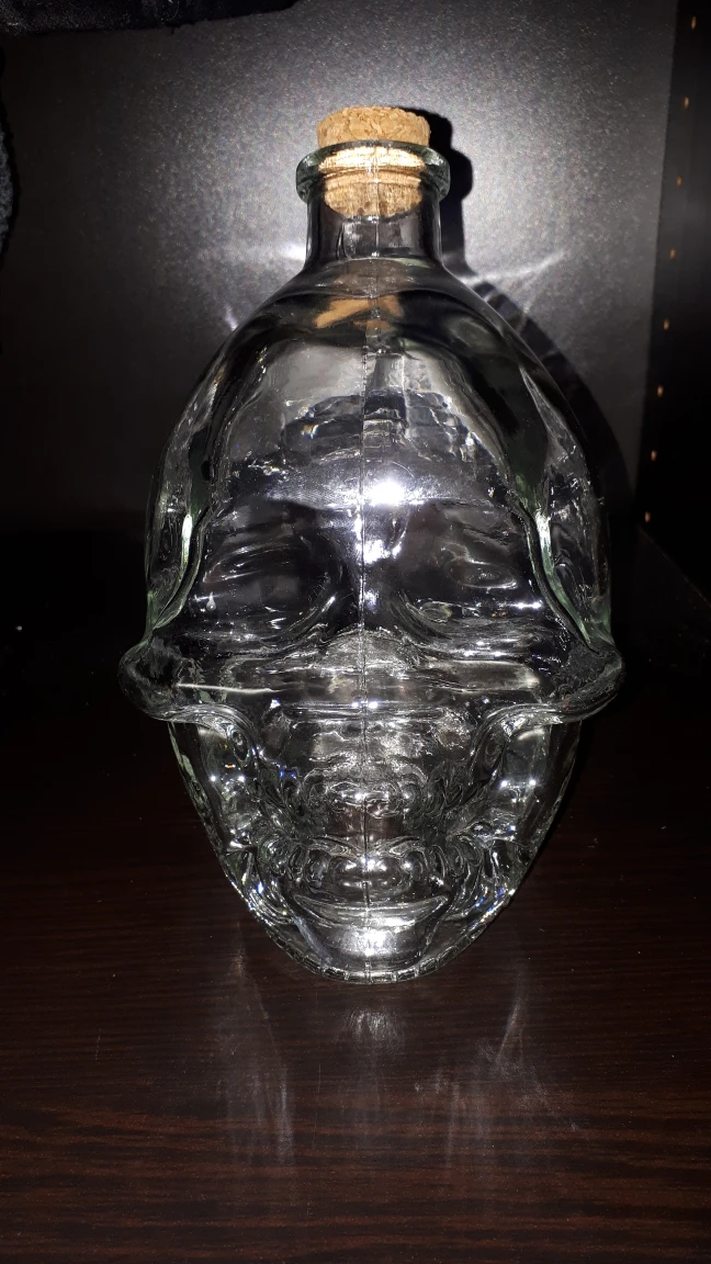 Glass Skull Jar with Cork