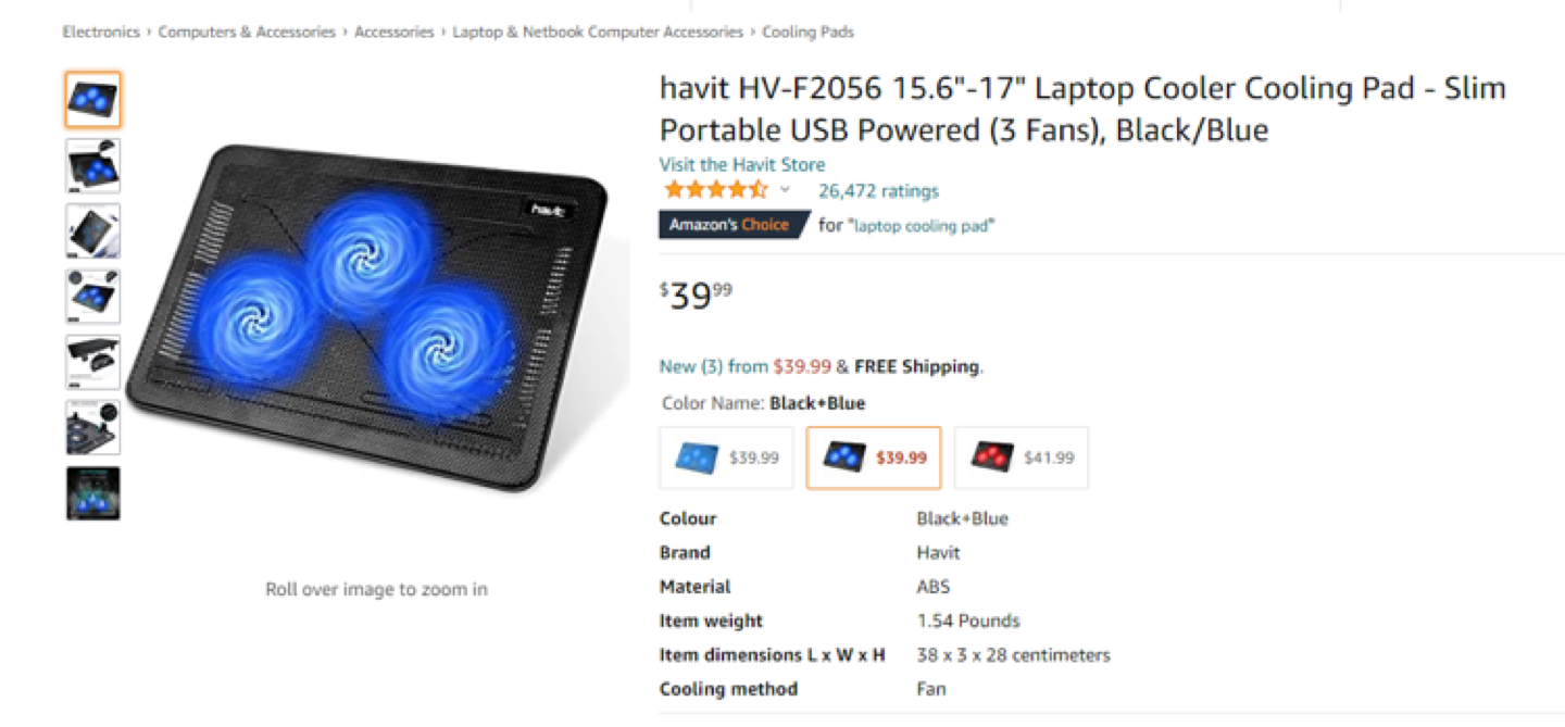 Havit Laptop Cooling Pad 노트북 쿨링패드 image indicator(4)