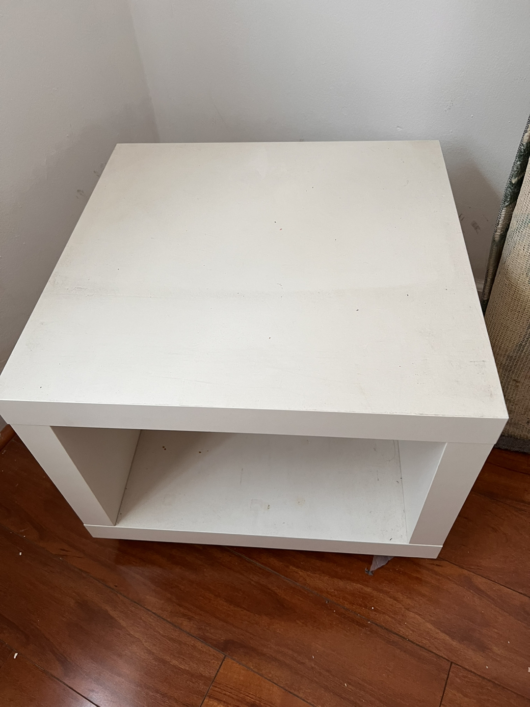 IKEA white side table with wheels