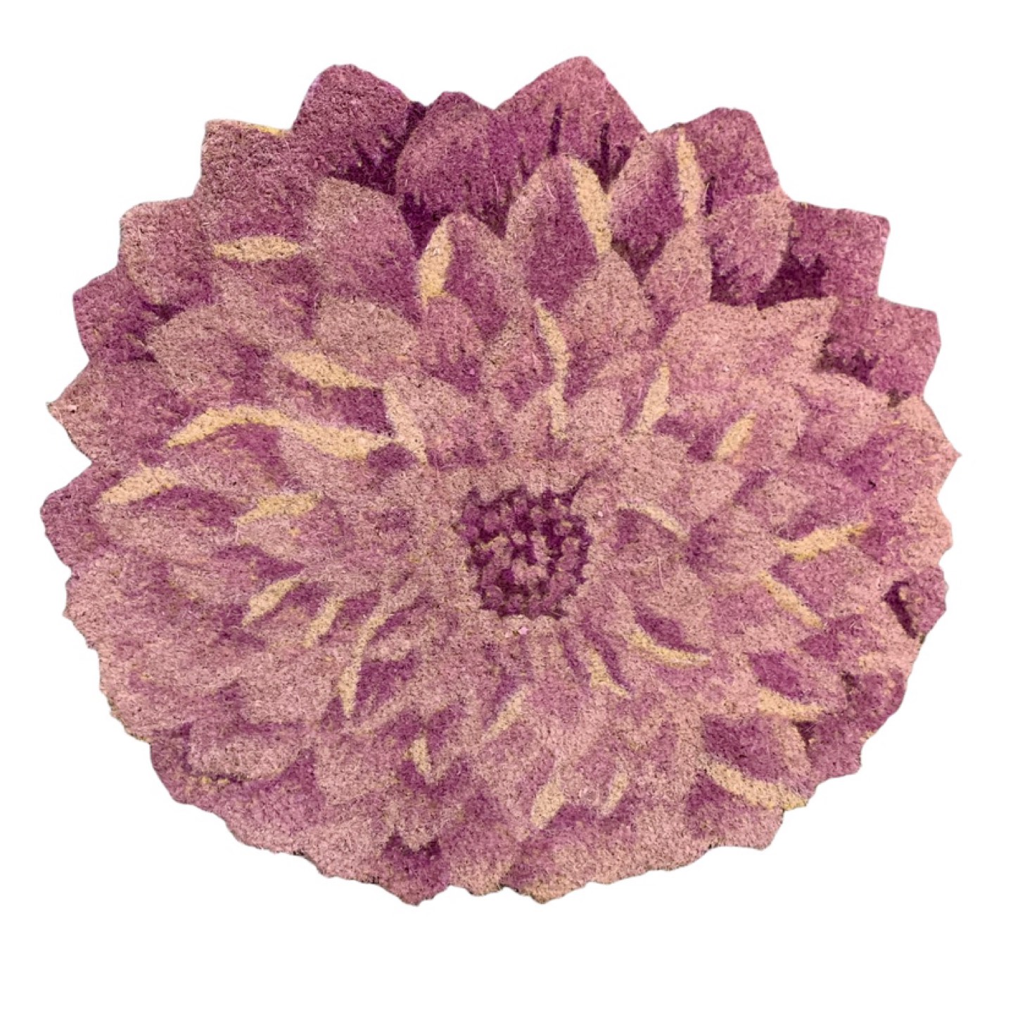 NEW area rug coir door mat 23x25 inch pink floral flower viana
