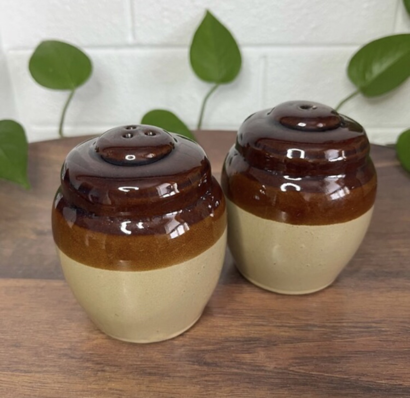 Vintage Stoneware Salt & Pepper Shakers - photo 2
