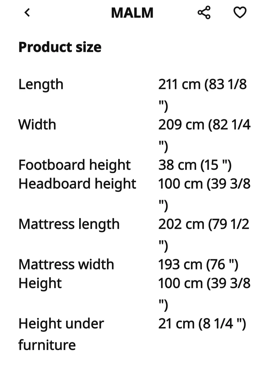 Ikea Malm king bed frame and Casper foam matress - photo 3