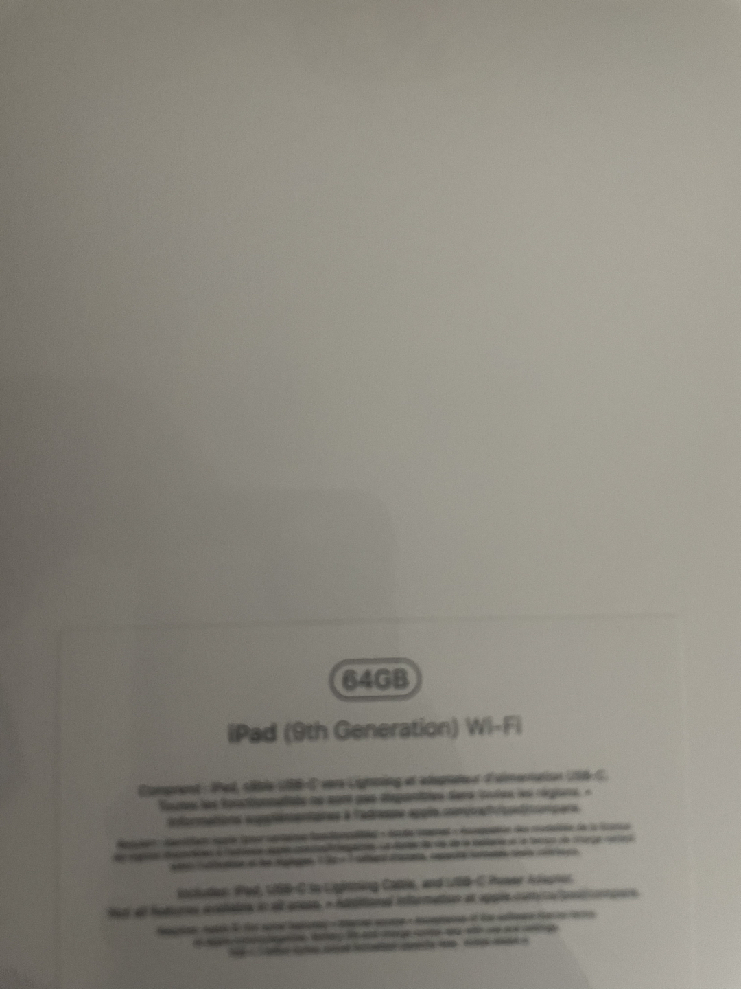 BNIB IPAD 9th generation- 64gig. Wifi