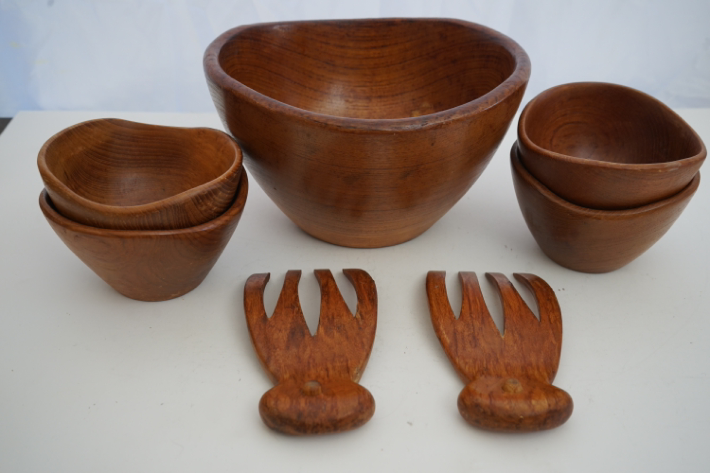 7 piece Acacia wood salad serving set - photo 3