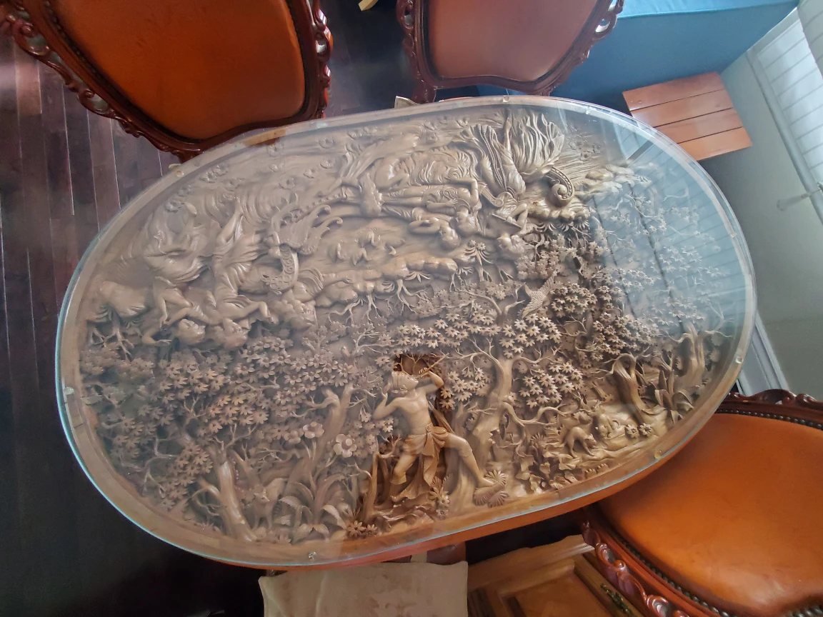 Antique Indonesian 4 person dining table image indicator(2)