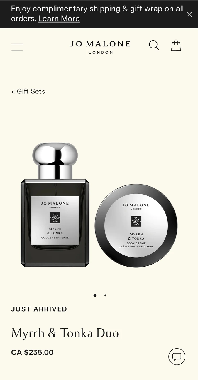 Jo malone gift set (body cream&cologne)