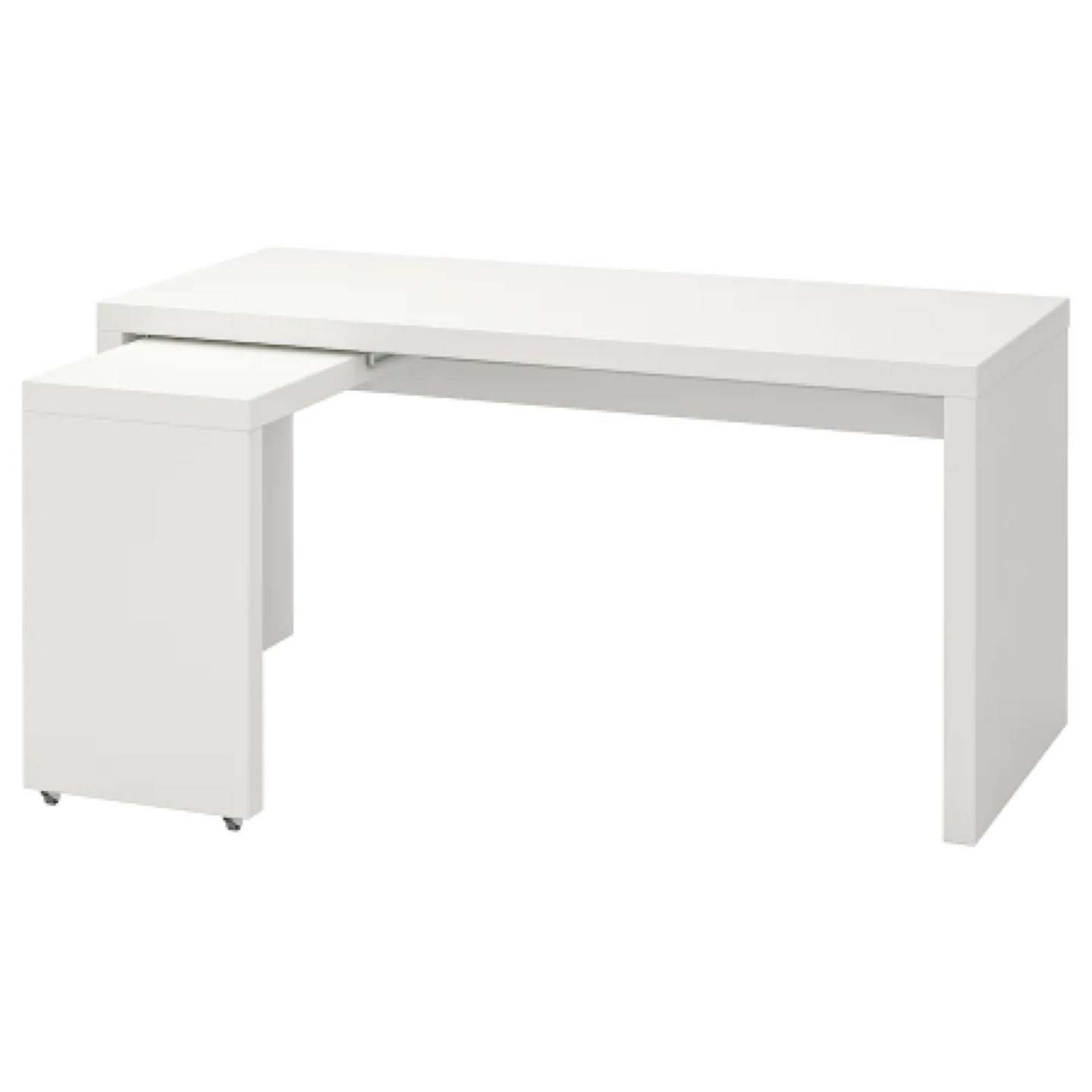 Ikea Malm Desk with Pull-Out Panel - White image indicator(4)