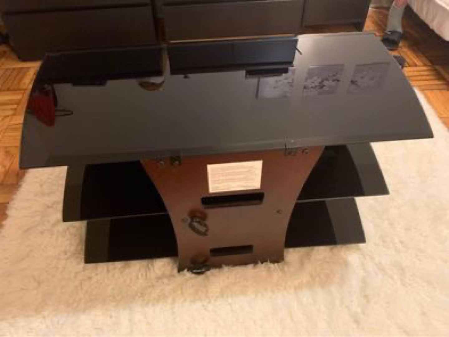 Tv stand glass and wood - photo 2