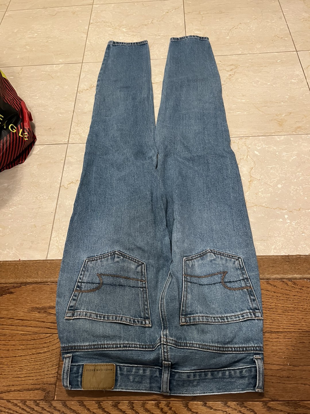 American eagle mom jeans blue size 00 image indicator(2)