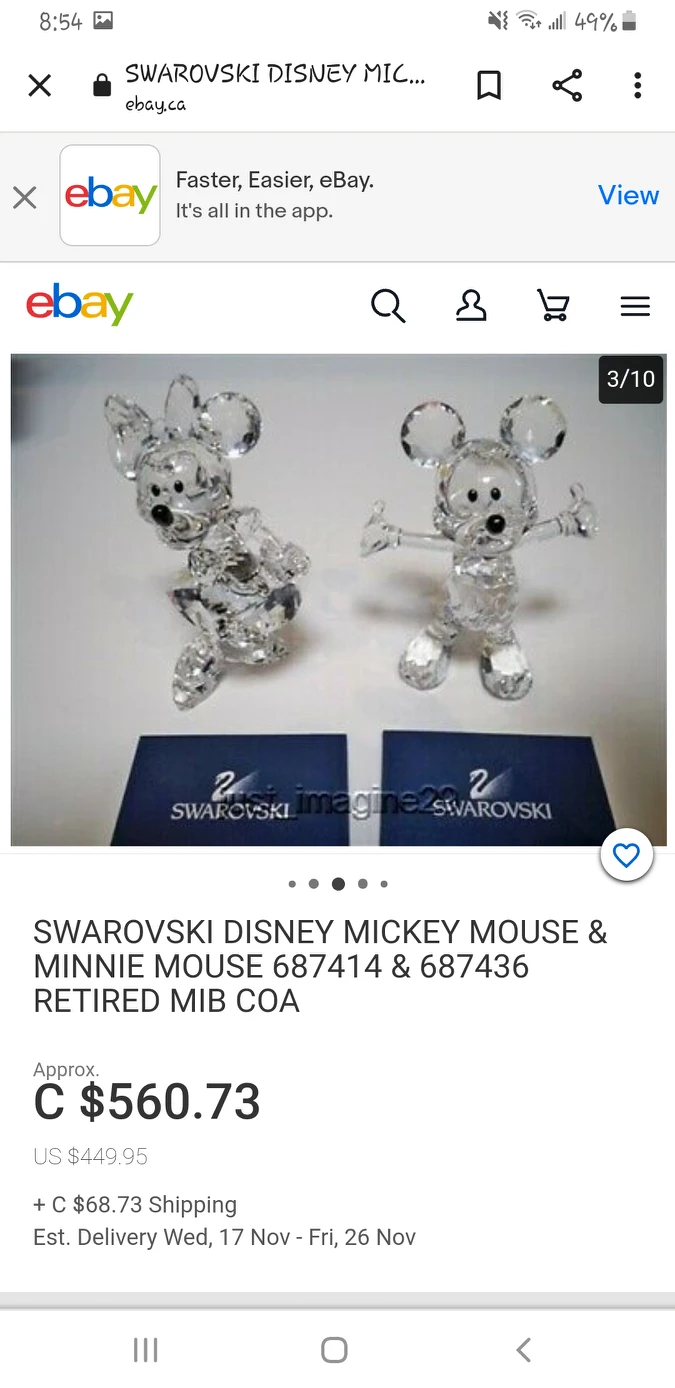 swarovski Mickey and Minnie Mouse thumbnail