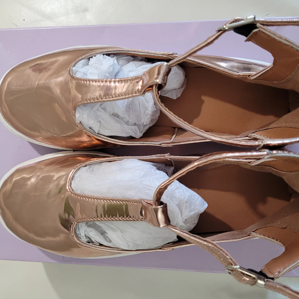 Rose Gold Flats T-strap image indicator(5)