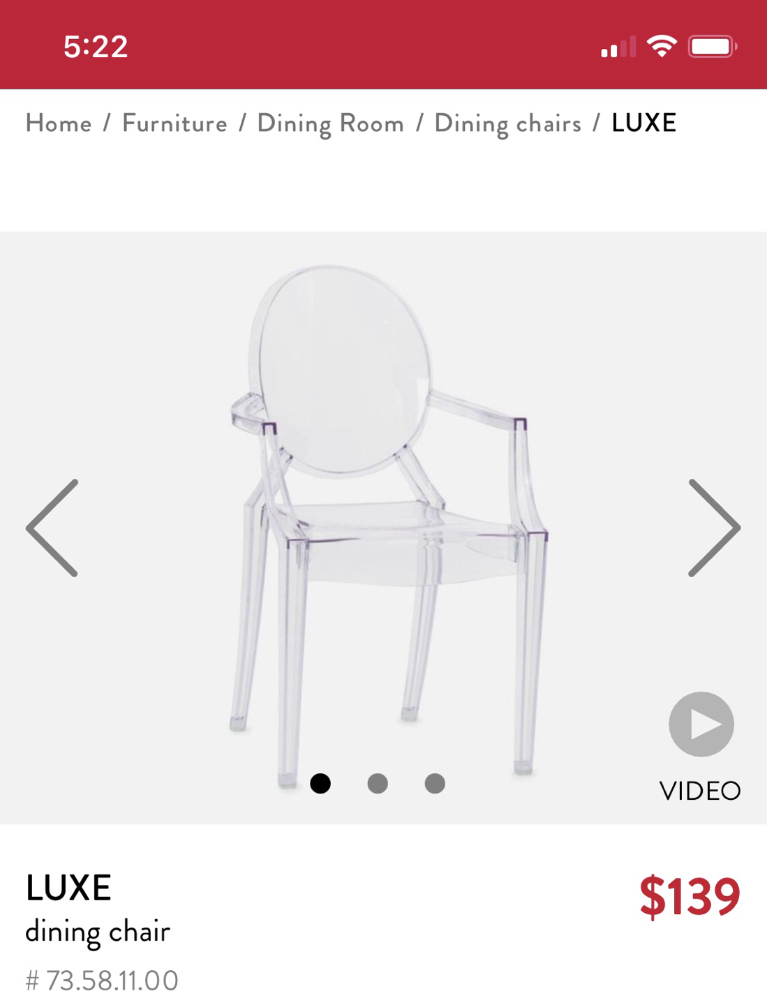 Structube Luxe dining chair