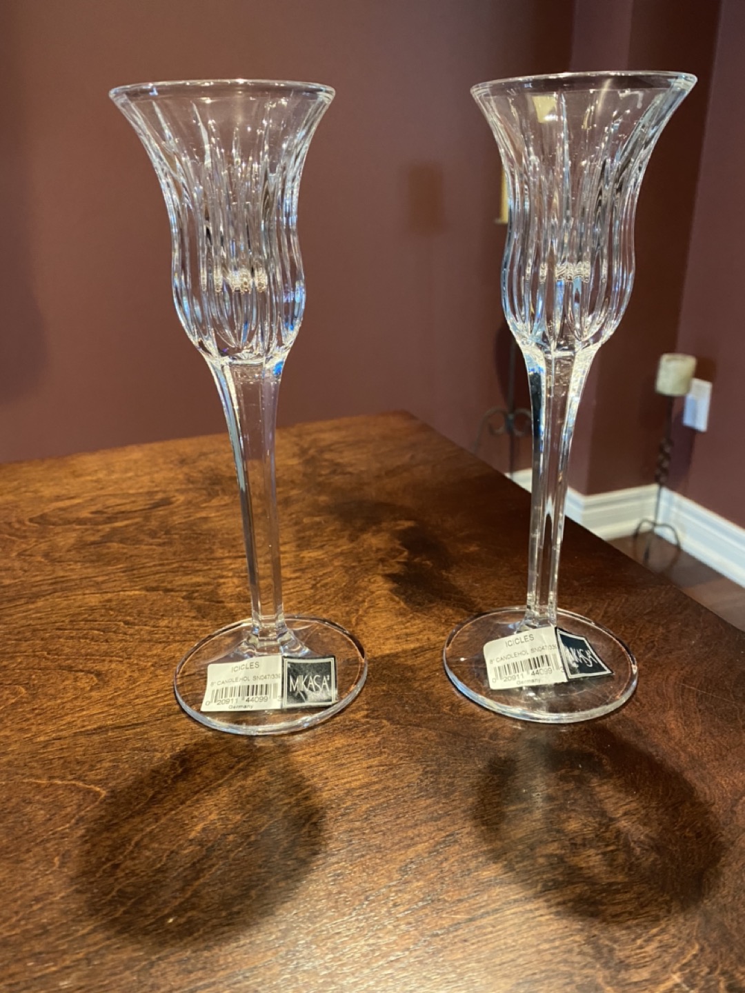 Mikasa crystal candle holders