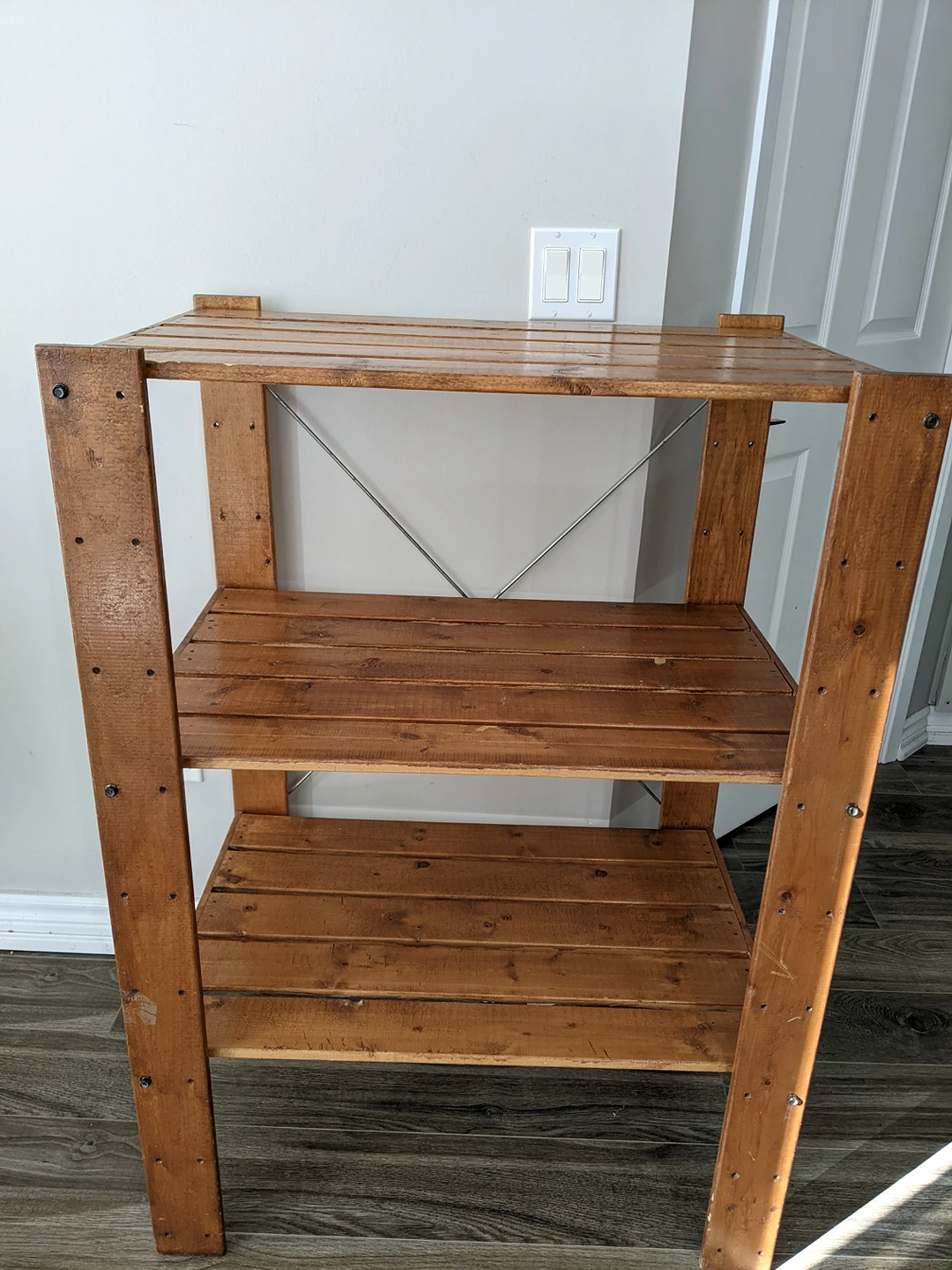 wooden storage rack