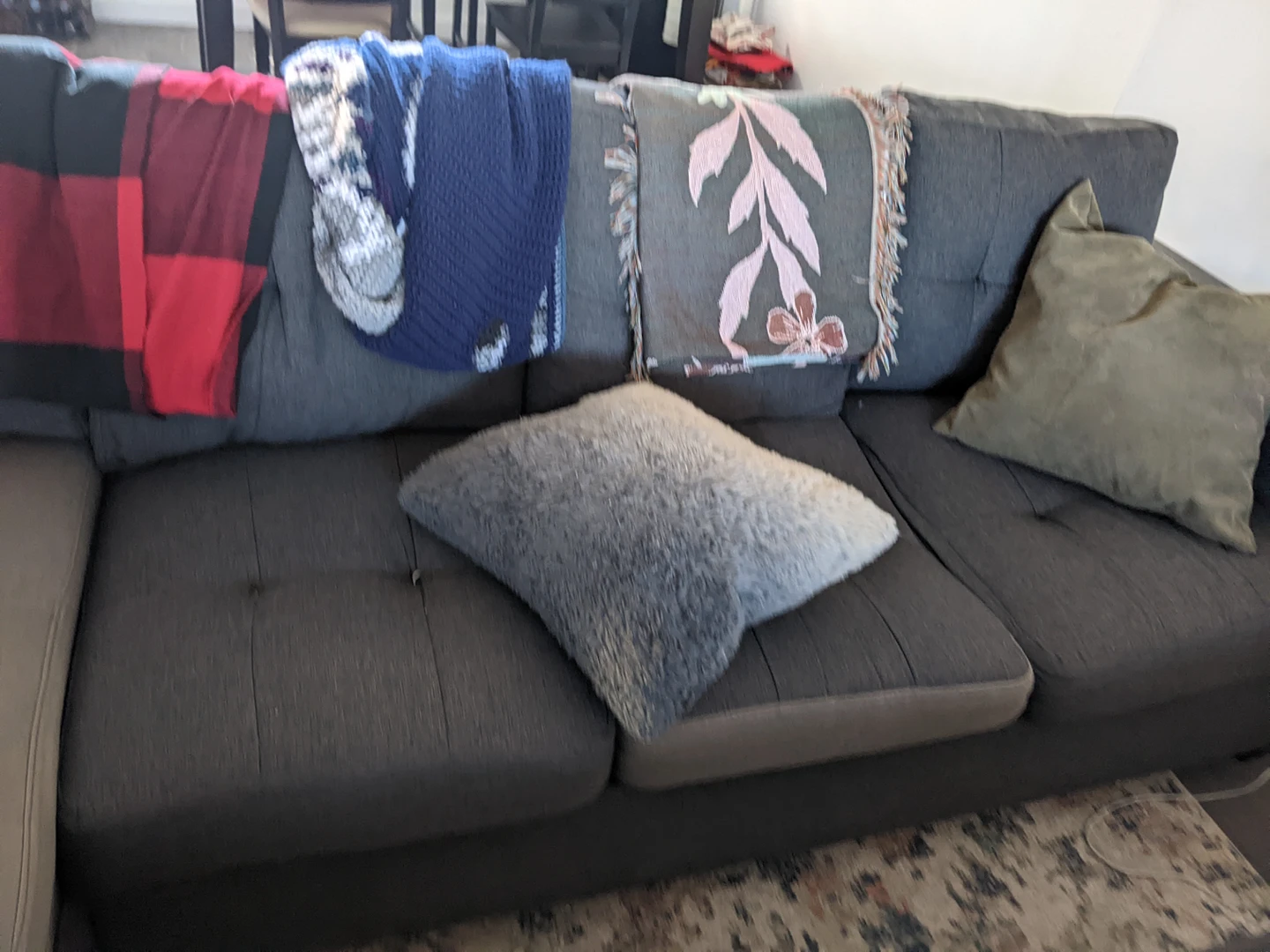 Well-used couch with chaise and storage - photo 2
