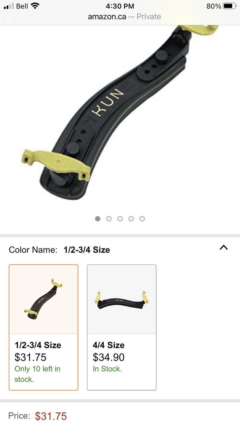 KUN violin shoulder rest image indicator(3)