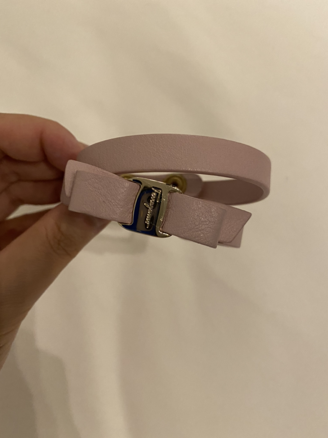 Ferragamo Leather Bracelet Pink