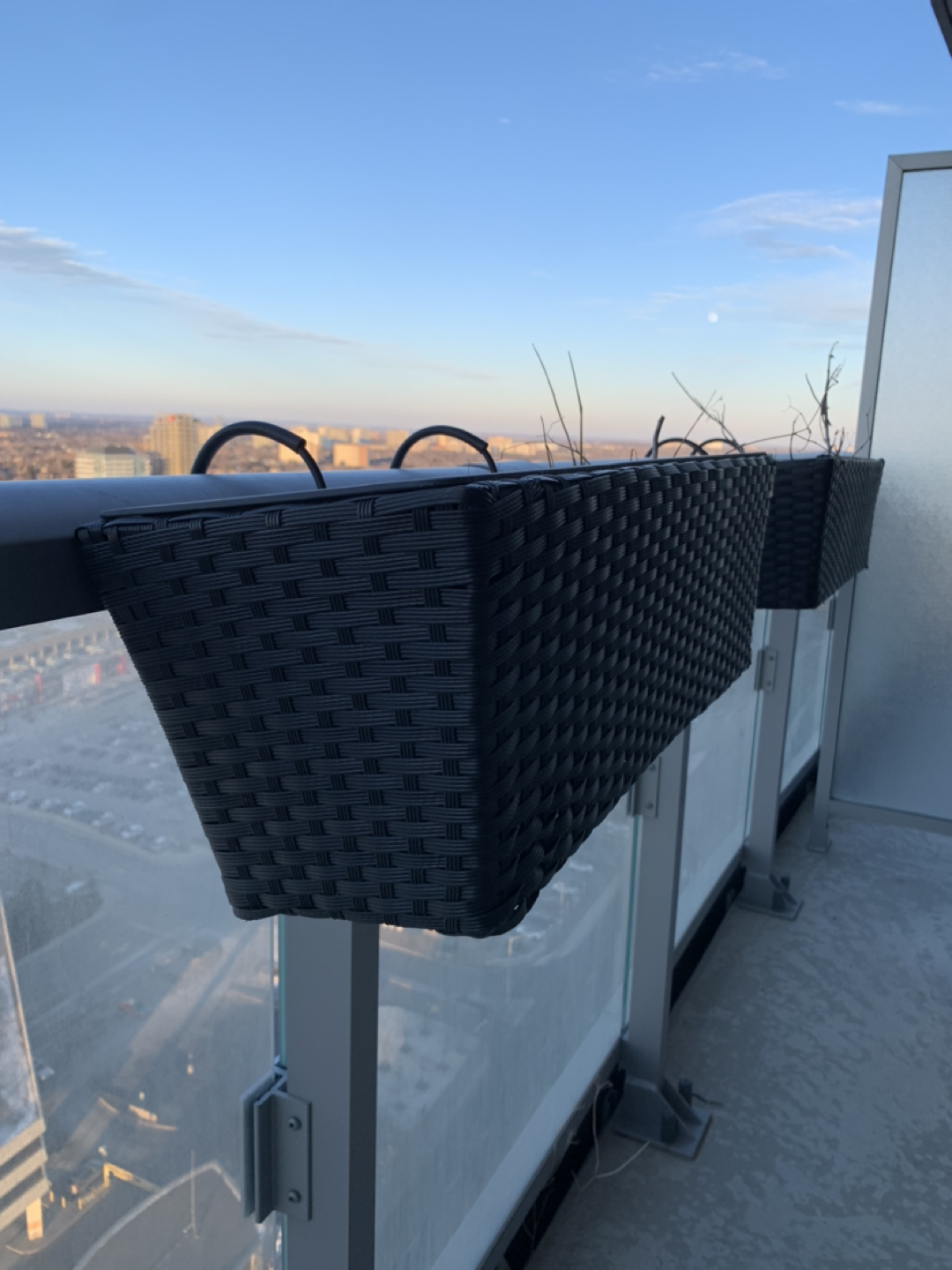 2 Rectangular railing Planter pots