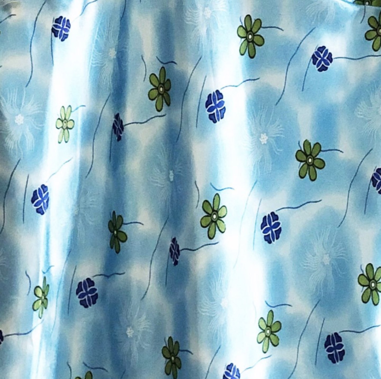 Blue Floral Satin Slip Dress with Hanger image indicator(3)