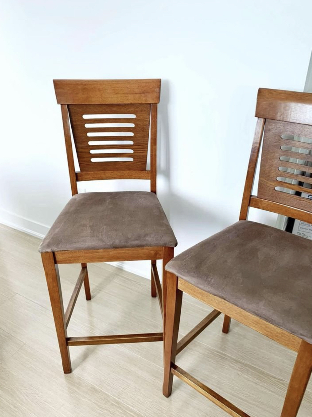 Solid Wood Bar Stools (x2) *FREE DELIVERY* 🚗 thumbnail
