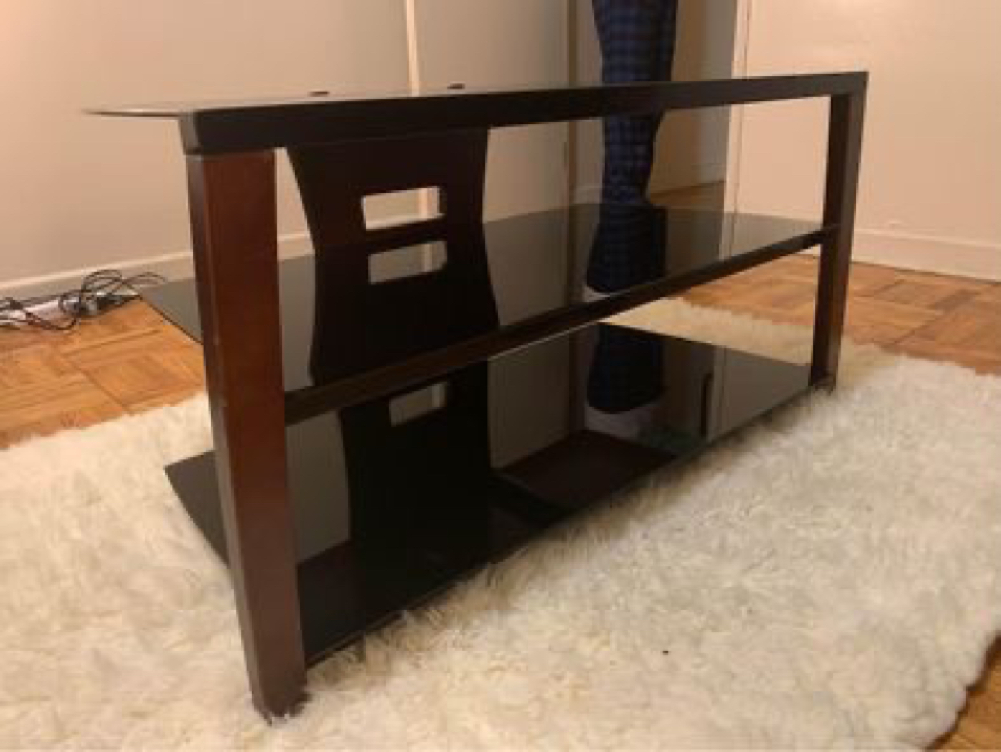 Tv stand glass and wood thumbnail