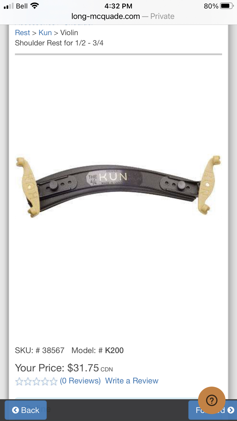 KUN violin shoulder rest image indicator(4)