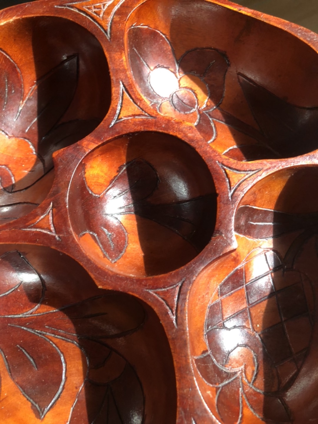 Beautiful Vintage Handcarved Wooden Serving Bowl - photo 2