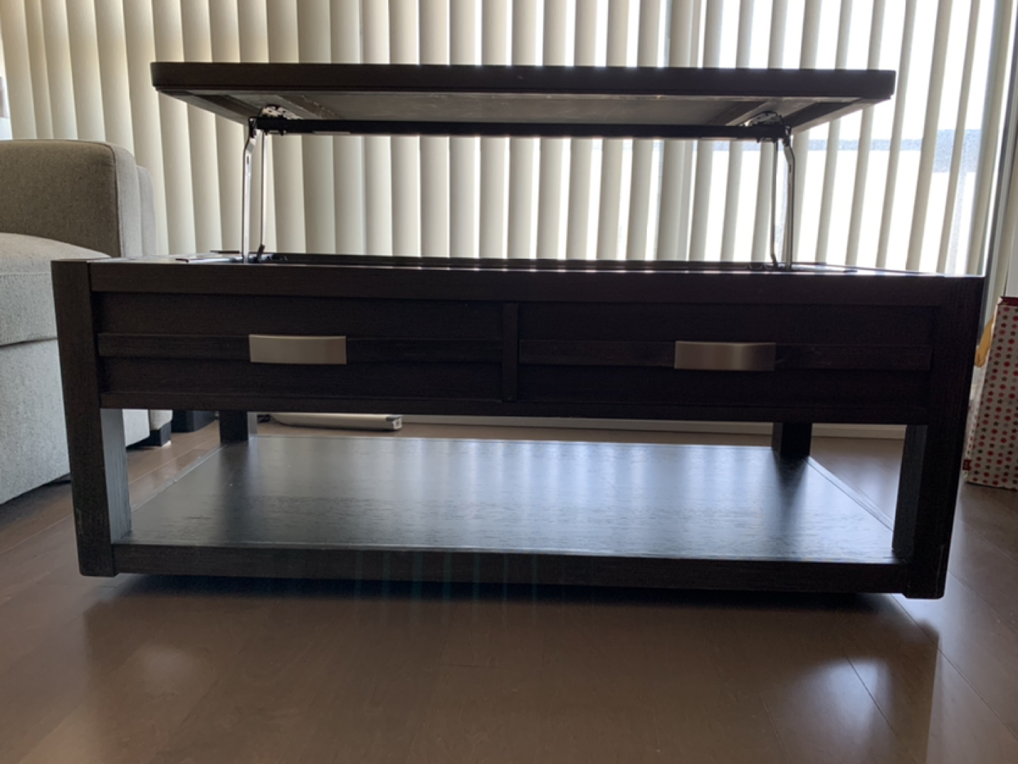 Lift-top coffee table - multipurpose - 4 wheels - photo 2