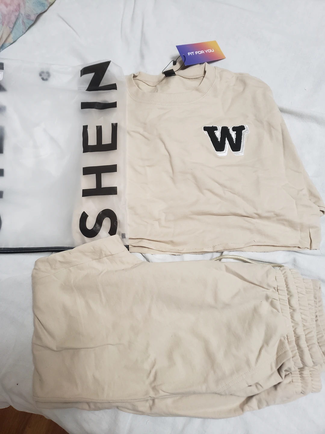 crop top sweater and track pants thumbnail