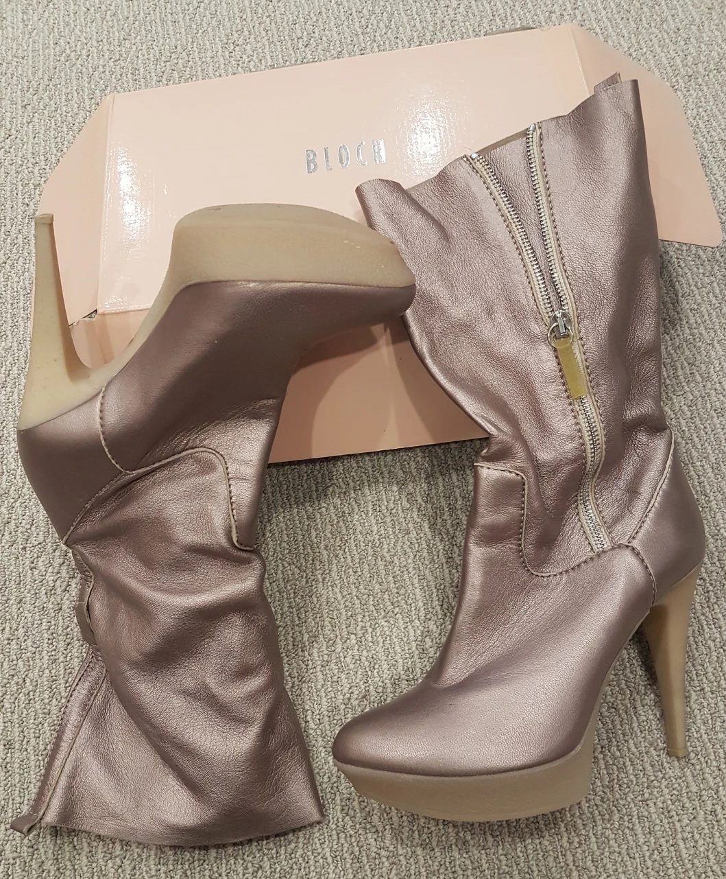 New "Blosh" Genuine leather high hills cropped Boots image indicator(2)