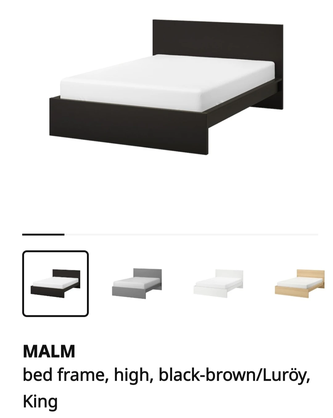 Ikea Malm king bed frame and Casper foam matress
