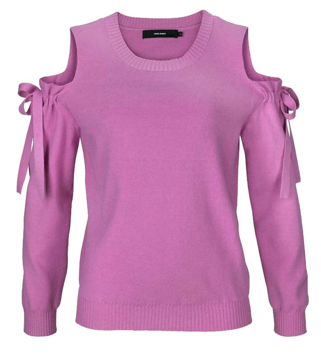 Vero Moda pink shoulder cut out sweater thumbnail