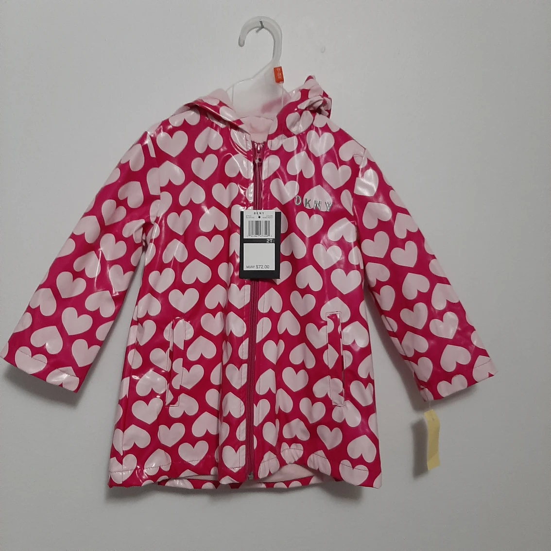DKNY Pink Rain Coat 2T with FREE DKNY PANTS thumbnail