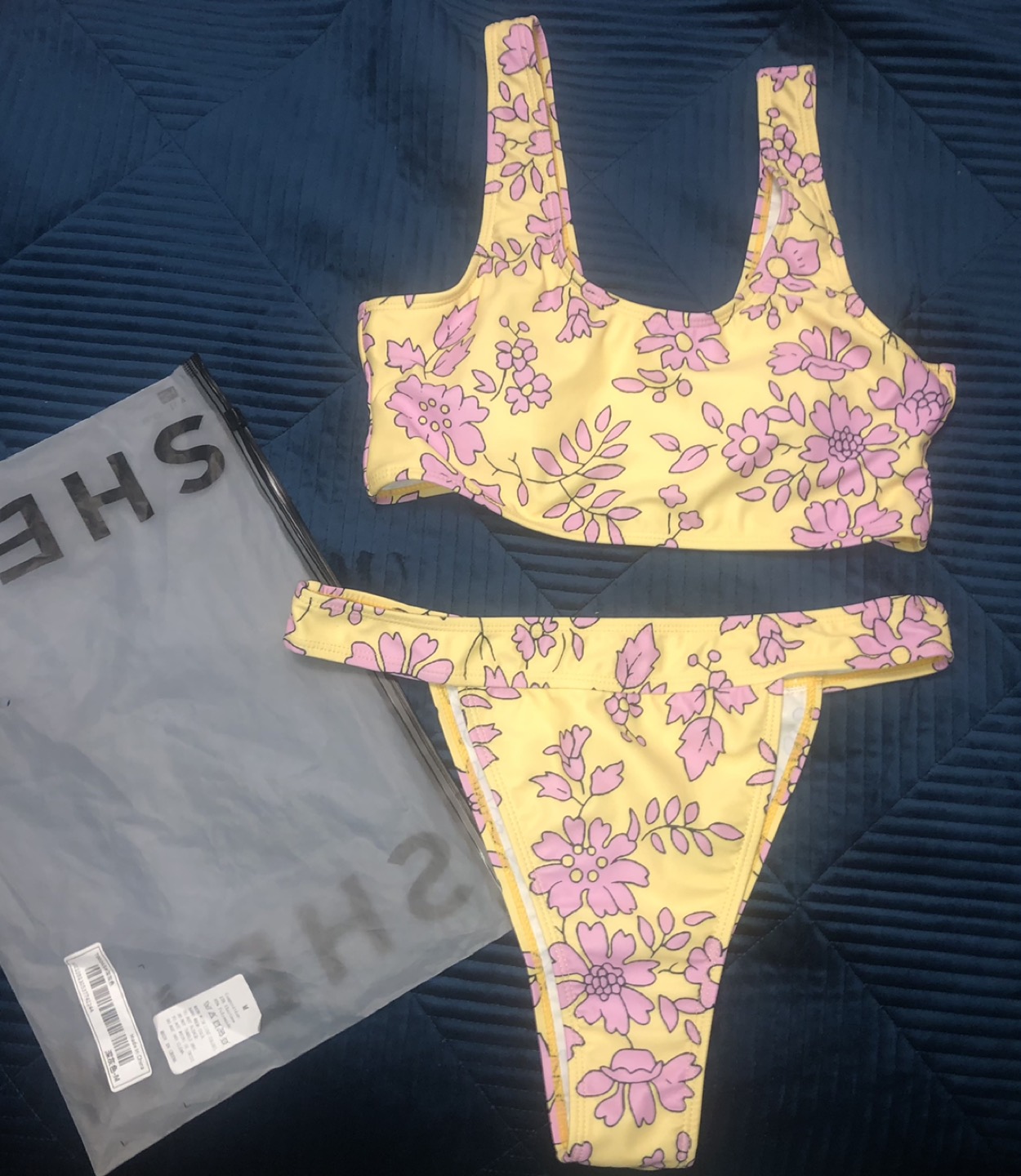 Allover Floral Print Bikini Swimsuit